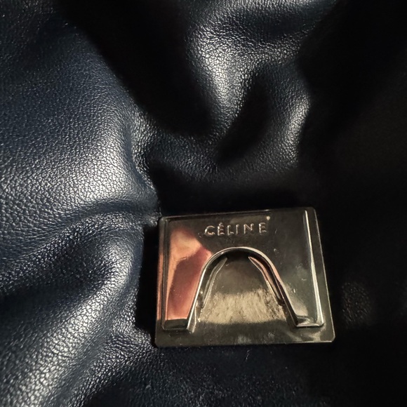 Celine Navy Blue Leather Pheobe Pillow Women's Bag - Picture 5 of 7